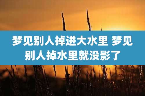 梦见别人掉进大水里 梦见别人掉水里就没影了