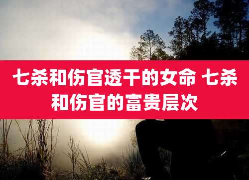 七杀和伤官透干的女命 七杀和伤官的富贵层次