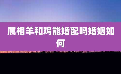 属相羊和鸡能婚配吗婚姻如何