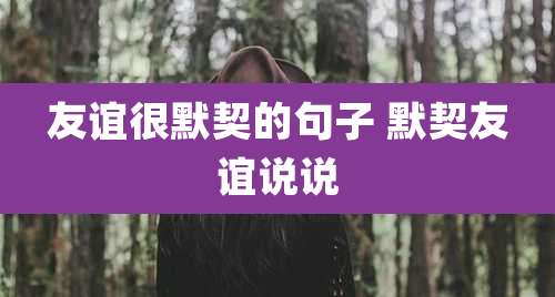 友谊很默契的句子 默契友谊说说