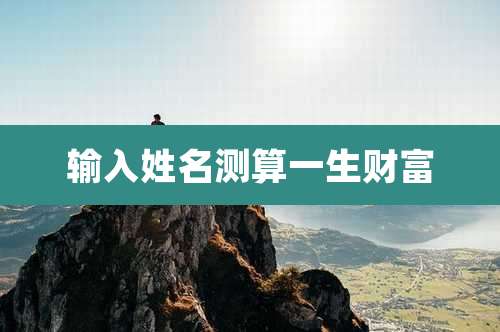 输入姓名测算一生财富