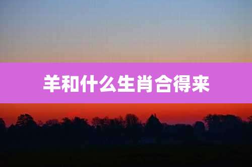 羊和什么生肖合得来