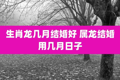 生肖龙几月结婚好 属龙结婚用几月日子