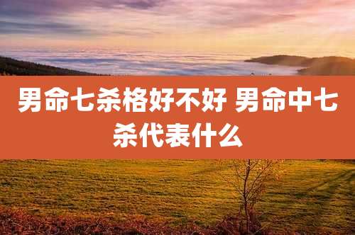 男命七杀格好不好 男命中七杀代表什么