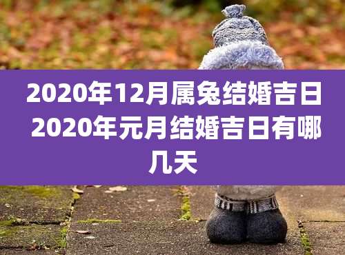 2020年12月属兔结婚吉日 2020年元月结婚吉日有哪几天