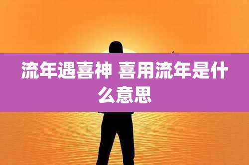 流年遇喜神 喜用流年是什么意思