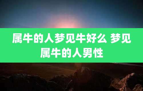 属牛的人梦见牛好么 梦见属牛的人男性