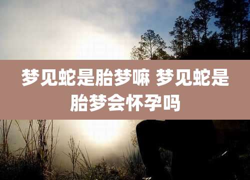 梦见蛇是胎梦嘛 梦见蛇是胎梦会怀孕吗