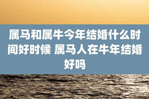 属马和属牛今年结婚什么时间好时候 属马人在牛年结婚好吗