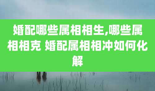 婚配哪些属相相生,哪些属相相克 婚配属相相冲如何化解