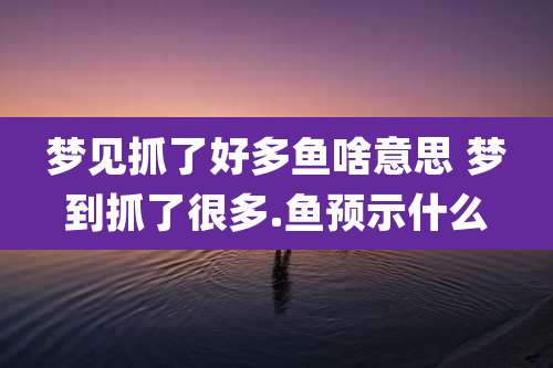 梦见抓了好多鱼啥意思 梦到抓了很多.鱼预示什么