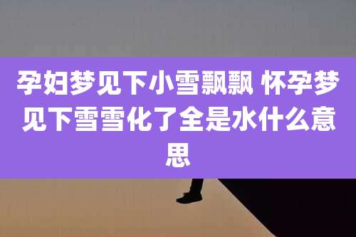 孕妇梦见下小雪飘飘 怀孕梦见下雪雪化了全是水什么意思