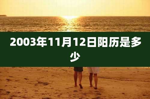 2003年11月12日阳历是多少