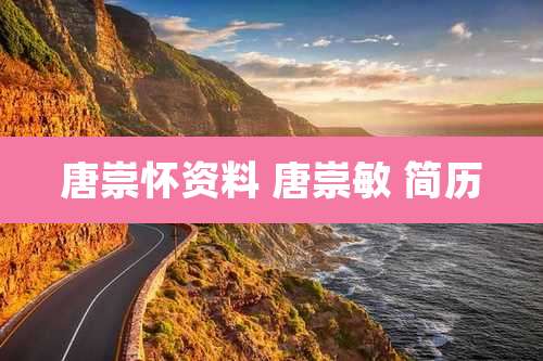 唐崇怀资料 唐崇敏 简历