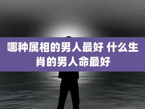 哪种属相的男人最好 什么生肖的男人命最好
