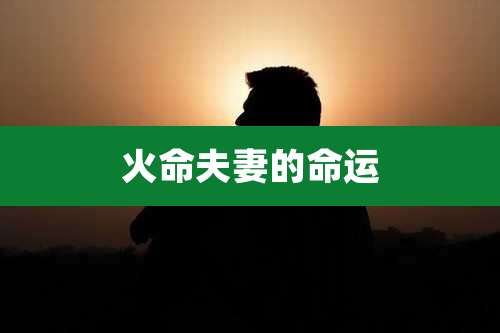 火命夫妻的命运