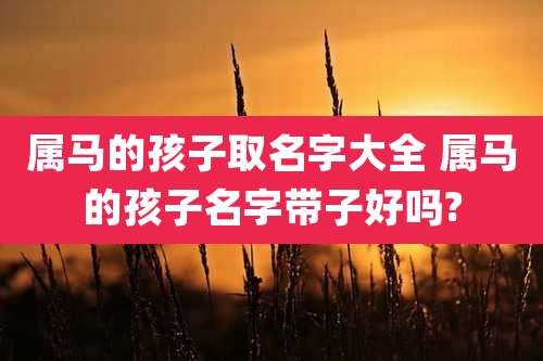 属马的孩子取名字大全 属马的孩子名字带子好吗?