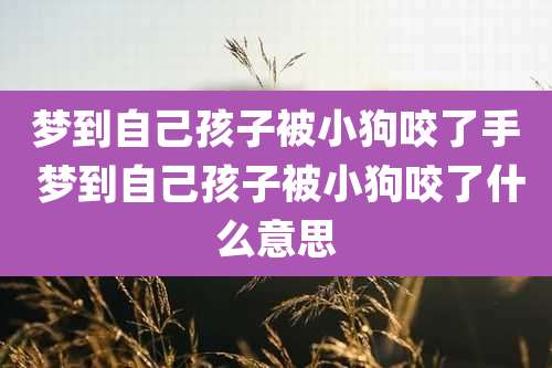 梦到自己孩子被小狗咬了手 梦到自己孩子被小狗咬了什么意思