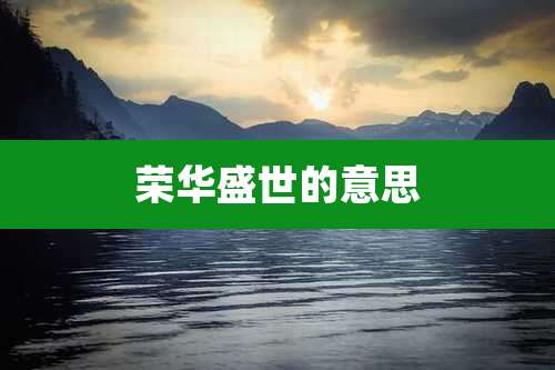 荣华盛世的意思