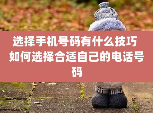 选择手机号码有什么技巧 如何选择合适自己的电话号码