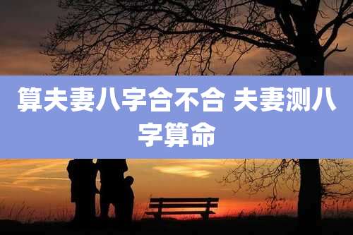 算夫妻八字合不合 夫妻测八字算命