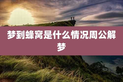 梦到蜂窝是什么情况周公解梦