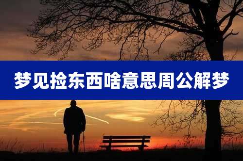 梦见捡东西啥意思周公解梦