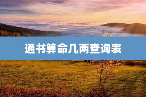 通书算命几两查询表