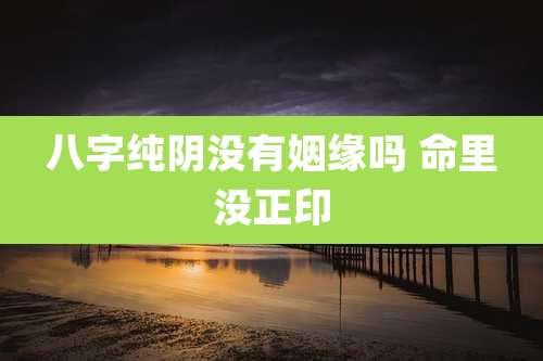 八字纯阴没有姻缘吗 命里没正印