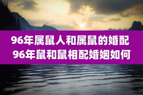 96年属鼠人和属鼠的婚配 96年鼠和鼠相配婚姻如何