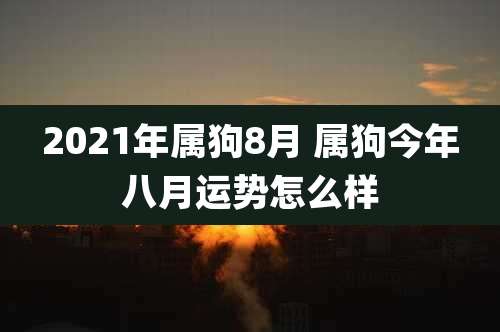 2021年属狗8月 属狗今年八月运势怎么样