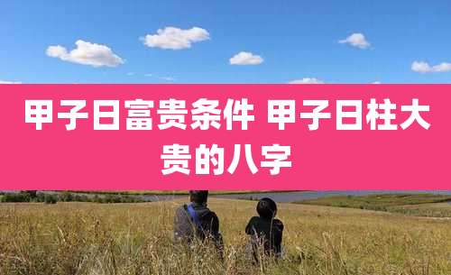 甲子日富贵条件 甲子日柱大贵的八字