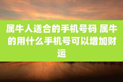 属牛人适合的手机号码 属牛的用什么手机号可以增加财运