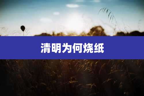 清明为何烧纸