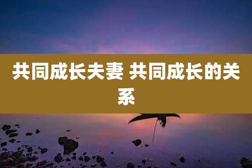 共同成长夫妻 共同成长的关系