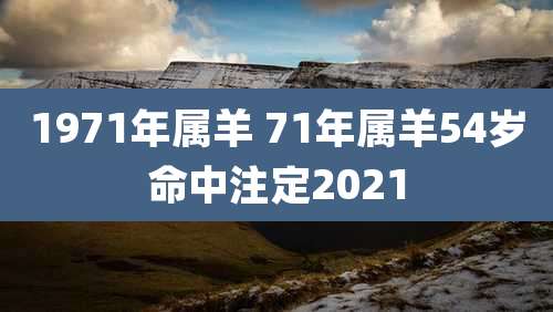 1971年属羊 71年属羊54岁命中注定2021
