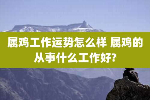 属鸡工作运势怎么样 属鸡的从事什么工作好?