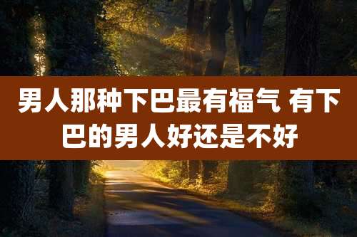 男人那种下巴最有福气 有下巴的男人好还是不好