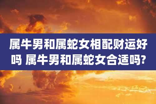 属牛男和属蛇女相配财运好吗 属牛男和属蛇女合适吗?