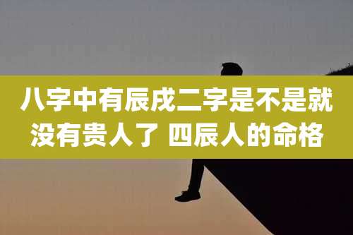 八字中有辰戌二字是不是就没有贵人了 四辰人的命格