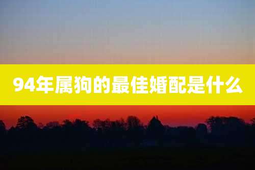 94年属狗的最佳婚配是什么