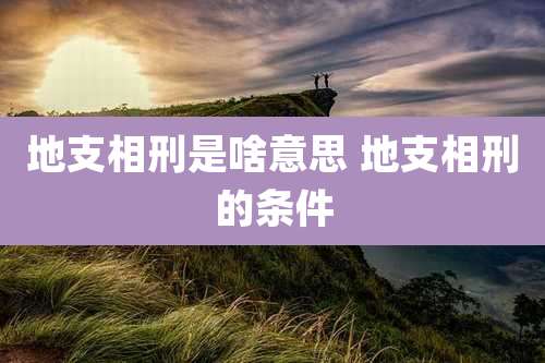 地支相刑是啥意思 地支相刑的条件