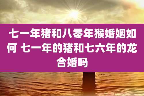 七一年猪和八零年猴婚姻如何 七一年的猪和七六年的龙合婚吗