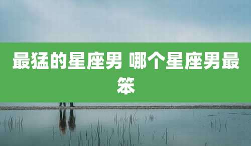 最猛的星座男 哪个星座男最笨