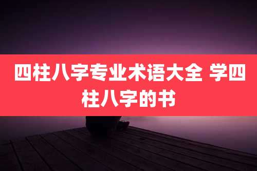 四柱八字专业术语大全 学四柱八字的书