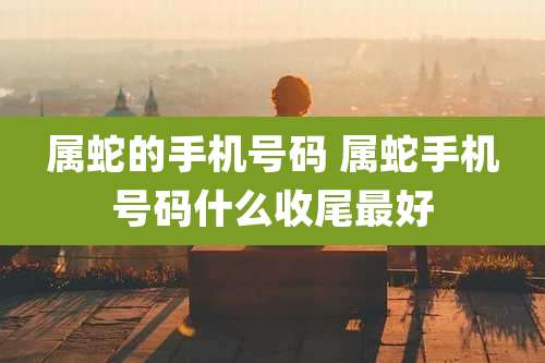 属蛇的手机号码 属蛇手机号码什么收尾最好