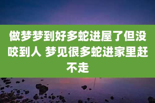 做梦梦到好多蛇进屋了但没咬到人 梦见很多蛇进家里赶不走
