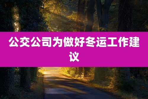 公交公司为做好冬运工作建议