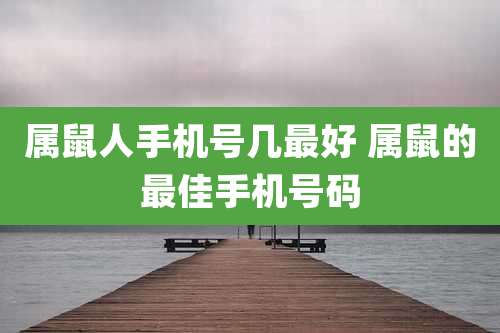 属鼠人手机号几最好 属鼠的最佳手机号码