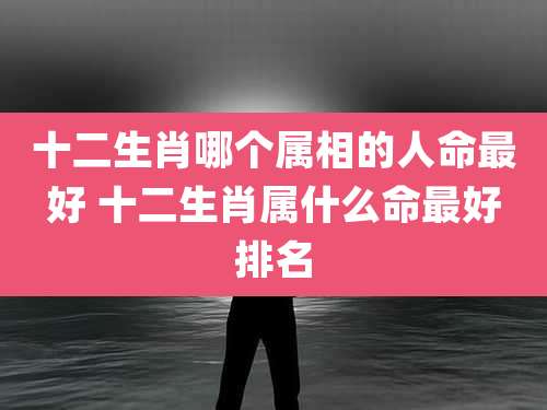 十二生肖哪个属相的人命最好 十二生肖属什么命最好排名